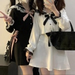 리본블라우스 여성브라우스 타이 블라우스 링클프리 세라복 리본타이 셔츠 루즈핏 여자 왕리본 케이프