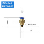 10pcs PC4 M6 공압 피팅 커넥터 수 스트레이트 원터치 퀵 릴리스