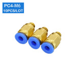 10pcs PC4 M6 공압 피팅 커넥터 수 스트레이트 원터치 퀵 릴리스