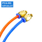 10pcs PC4 M6 공압 피팅 커넥터 수 스트레이트 원터치 퀵 릴리스