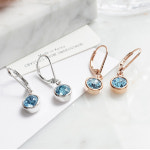 오스트리아 크리스탈 고리귀걸이-아쿠아 ESG2162