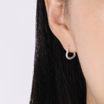 비쥬홀릭 925 은침 C형 볼드 하트 링 귀걸이