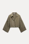 자라 자라 플루이드 크롭 셔츠 0779 161 KHAKI