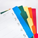 A4 화일 바인더 색지 인덱스 5분류 1팩