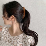 일자 심플 바나나핀 소형 반묶음 헤어 머리핀 집 청록