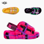 어그 어그 우먼 플러프 예 슬라이드 플레이드 펑크 겨울 슬리퍼 UGG Fluff Yeah Slide Plaid Punk