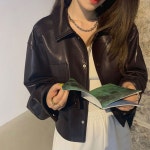 나솔사계 75회 14기영숙 가죽자켓 레더 숏자켓 루즈핏 데일리룩 캐주얼룩 방송 예능 코디 S