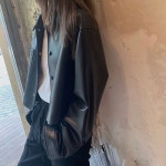 나솔사계 75회 14기영숙 가죽자켓 레더 숏자켓 루즈핏 데일리룩 캐주얼룩 방송 예능 코디 S