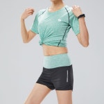 여자 3컬러 탄탄한 허리밴딩 스포츠웨어 반바지 차콜