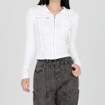 닷이프 힙걸 슬림 후드집업 M O24FW1-A0454