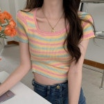브루니 컬러가 반팔 니트 티셔츠 4칼라 c00023