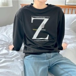 z레터링 대학생 남자 가을 맨투맨 티셔츠 남친 30대