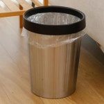 뚜껑 없는 오픈형 휴지통 스테인리스 스텐 쓰레기통 비닐 고정형 7L