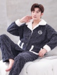 남자 수면 잠옷 세트 극세사 겨울 가을 홈웨어