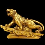 호랑이 조각상 장 인테리어 공예품 전시품 풍수 공원 테마파크 장식 황금 복호 장식품 높이 약