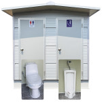 수세식 이동식 화장실 양변기1개 소변기1개 산업용 공사장 야외화장실 EAS-2