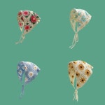 삼각 니트 두건 머리 스카프 플라운 헤어밴드 머리띠