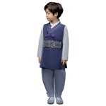 금동이 파랑별꽃띠 남아 한복 AM187