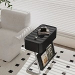 사이드 테이블 슬림 협탁 책꽂이 사이드테이블 보조 코디블랙 실버홀더