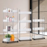 투명슬림트롤리 세탁실수납장 이동식틈새선반 바퀴달린 이동수납정리