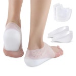 Dr Pedi 높이 증가 힐 쿠션 안창 젤 힐 보이지 않는 높이 엘리베이터 건조하고 갈라진 힐 치유 아치 서