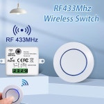 RF z 무선 조명 220V 110V 10A 릴레이 수신기 미니 라운드 버튼 벽 패널 원격 제어 홈 LED 램프 433MH