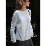 여성용 롱루즈핏티 가을 순면 긴팔 티셔츠 스킨케어 루즈핏 슬림 상의 KS3