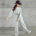 유블리 여아용 호올리 크롭 맨투맨 와이드 팬츠 세트 160