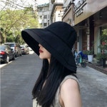 어부 린넨 버킷햇 와이드 자외선 모자