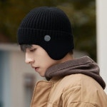 남성 기모 안감 귀달이 비니 모자 겨울 방한모자