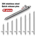 20pcs 시계 밴드 스프링 핀 퀵 릴리스 304 스테인레스 스틸 바 스트랩 12-24mm 1