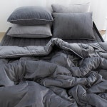 챠밍홈 따뜻하고 폭신한 밍크터치 극세사 차렵이불 4종 퀸 이불 단품 극세사 차콜