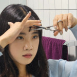 셀프 헤어컷 가위 이용사 미용실가위 옆머리 강아지 연습용 이발 앞머리