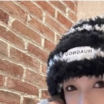 밍크털 줄무늬 겨울 비니 털 모자