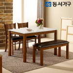 동서가구 동서가구 H심플 고광택 하이그로시 4인용 식탁 테이블 세트 의자 2EA 벤치 1EA DF630990