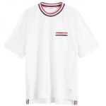 톰브라운 톰브라운 스트라이프 팁 티셔츠 MJS259A J0153 100