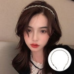 여성 여신스타일 꽈배기 진주 헤어밴드 머리띠