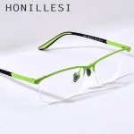 초경량 안경 하프 남성용 HONILLESI 안경테 스포츠 세미 자외선 2025 무테 공용 티타늄 C5 H7301