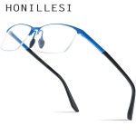 초경량 안경 하프 남성용 HONILLESI 안경테 스포츠 세미 자외선 2025 무테 공용 티타늄 C5 H7301