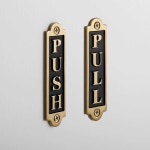 PUSH 사인 PULL 빈티지 황동 간판 앤틱 당기세요 표지판 인테리어