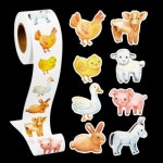 8종 토끼 오리 양 동물 스티커 500pcs 다꾸 S-6108