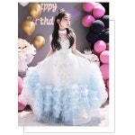 클로이클로젯 매긴 어린이 여아 엘사 생일파티 겨울왕국 스타일 롱드레스 529 160