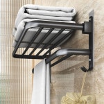 호텔식 욕실 수건걸이 선반 무타공 접착식 다용도 화장실 스텐 타올걸이 1개