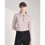 닥스골프 24FW PREMIUM 와인 플라워 전판 프린트 카라 티셔츠 DNTS4C651D3