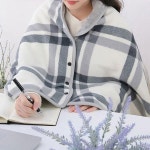 ARQ 융털 똑딱이담요 극세사 망토형 무릎 블랭킷
