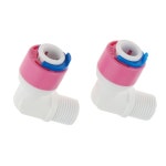 2Pcs 역삼 투 워터 시스템 엘보 체크 밸브 퀵 커플 링 피팅 1 4 OD 호스 1 8BSP 수나사 플라스틱 파이프 커넥터