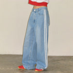 론론 SIDE LACE TRACK DENIM RR24CPT3597