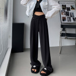 마켓에이 여성용 피크 뒷밴딩 핀턱 와이드 슬랙스 M P24FW3-A0875