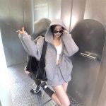 기본 오버핏 후드 하이넥 터틀넥 포인트 다비드 후드 집업