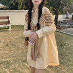 마켓에이 숄더 트임 단가라 셔츠 원피스 T24FW3-A0790